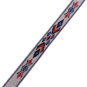 3 / 4" woven braid-hitched trim white and blue (5 ft.)