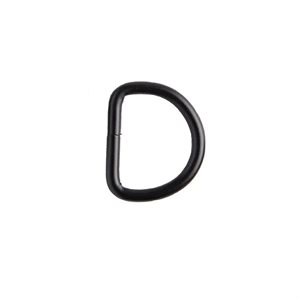 Solid D ring 1" flat black (6 / pkg)