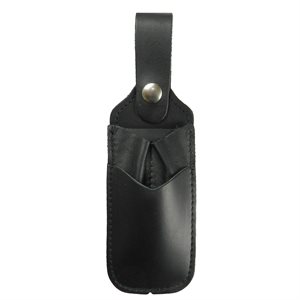 Pen holster and utility knife, black leather 