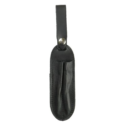Pen holster (2) and machinist ruler, black leather, 