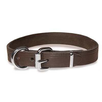 Dog collar 3 / 4" , single layer full grain leather, size 16" to 20", by unit