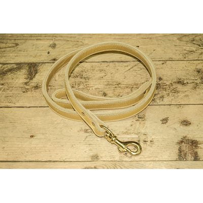 Dog leash 3 / 4" x 72", white stitched double layer full grain leather, by unit