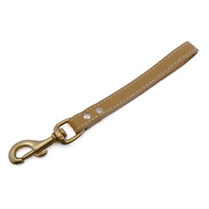 Control handle 3 / 4" x 8", 10" or 12" , white stitched single layer full grain leather, by unit 