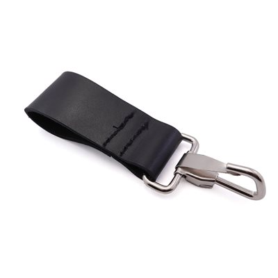 Leather key ring for adjustable wrench holder, for belt