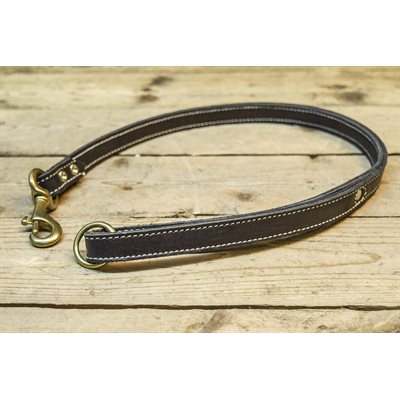 Waist leash 3 / 4" x 30", white stitched double layer full grain leather, by unit