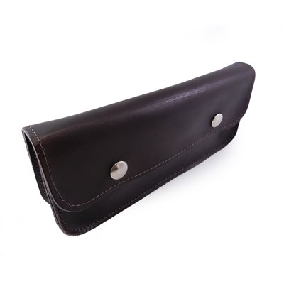 Pencil case with 2 snaps in split leather