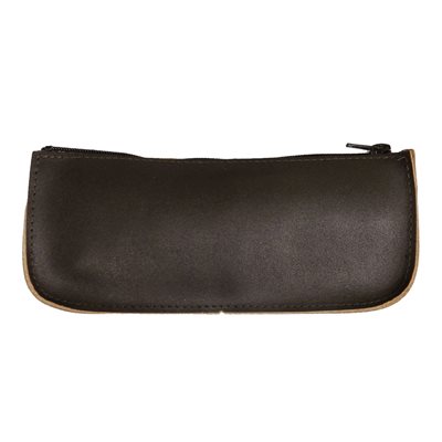 Pencil case with zipper in split leather