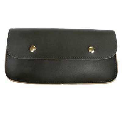 Jumbo pencil case with 2 snaps in split leather