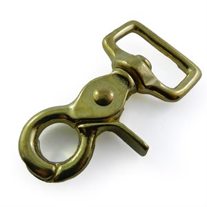1" swivel scissor snap hook D shape brass (Min. 6)