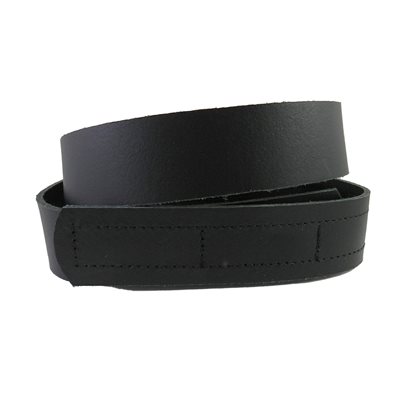 Belt 1-1 / 2" for worker, no metal (without buckle), ungrooved black leather, small size for 26" to 34"