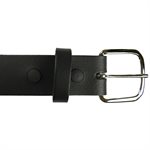 Worker 1-1 / 2" black leather belt, ungrooved, from size 28" to 54"