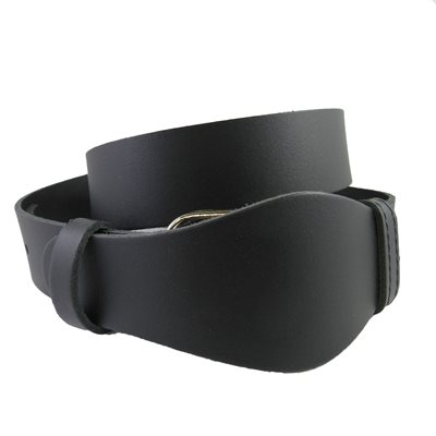 Mechanic 1-1 / 2" belt, ungrooved black leather, for size 28" to 54"