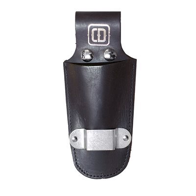 Gardening / maple pruning shear holster with metal measuring tape holster, full grain leather
