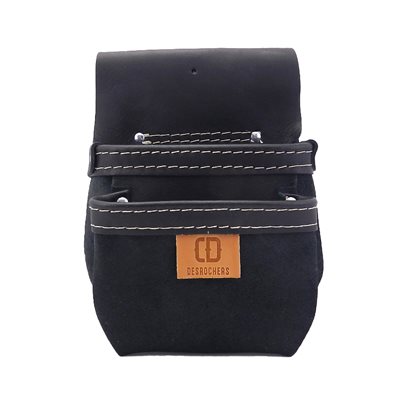 Nail pouch, 2 smallpockets, black leather