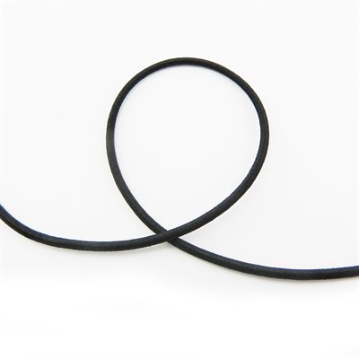 Élastique rond 2,4 mm (3 / 32") tressé en nylon noir (mètre)