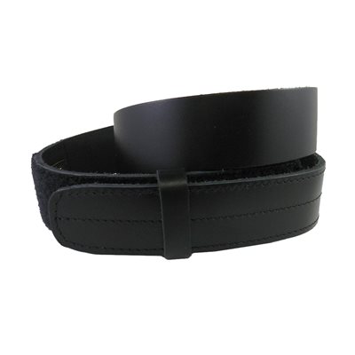 Belt 1-1 / 2" for worker, no metal (without buckle), ungrooved black leather, one size for 46" to 48 "
