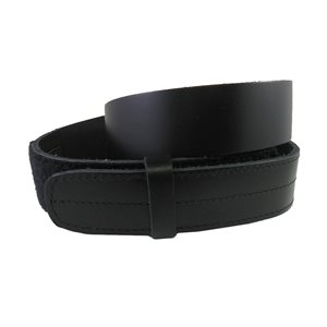 Belt 1-1 / 2" for worker, no metal (without buckle), ungrooved black leather, one size for 26" to 28"