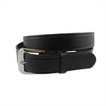 Belt 1-1 / 8" for worker, grooved black leather, from size 50" to 54"