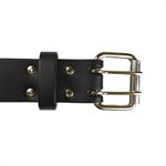 Belt 1-1 / 2" for worker, ungrooved black leather, from size 44 to 48"