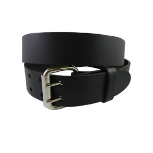 Belt 1-1 / 2" for worker, ungrooved black leather, from size 28" to 42"