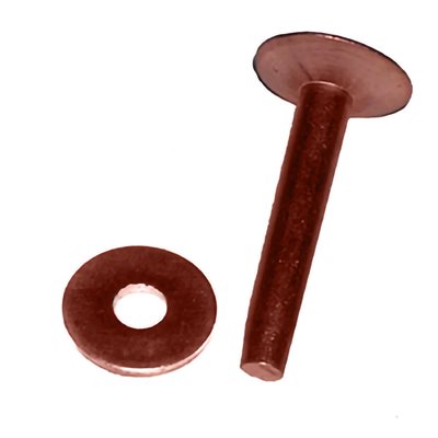 # 9 copper rivets with burrs (1 lb)+size