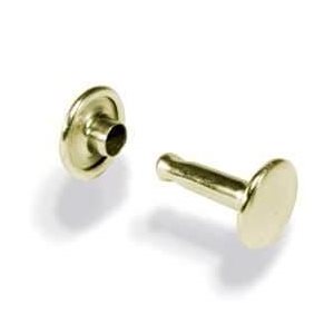Double cap rivets large solid brass (100)cap:9,53mm, post :12,7mm
