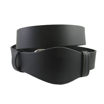 Mechanic 1-1 / 2" belt, ungrooved black leather, for size 28" to 50"