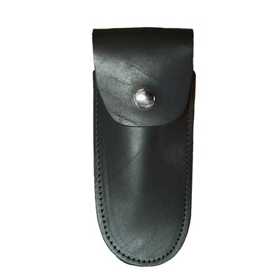 5" knife case, black leather, 