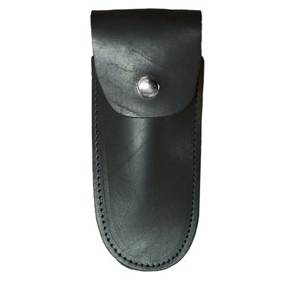 6" knife case, black leather, 